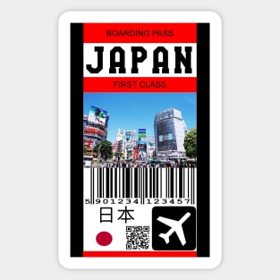 Japan fist class boarding pass Sticker